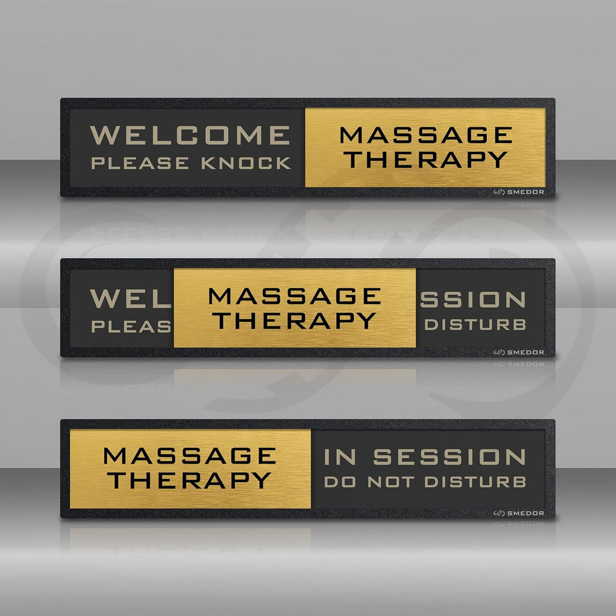 "MASSAGE THERAPY" with WELCOME PLEASE KNOCK / IN SESSION DO NOT DISTURB status - SMEDOR
